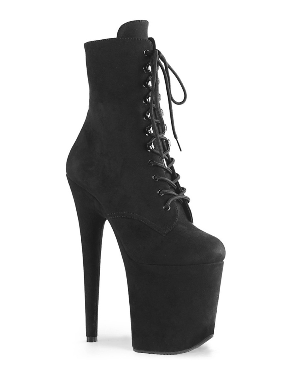 Pleaser Black Lace-Up Platform Ankle Boot (Flamingo-1020FS)